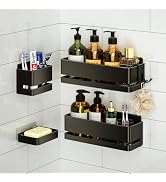YESENT Bathroom Storage Rack (5-Piece Set), Wall-Mounted Shelf with soap Dish and Toothbrush Hold...