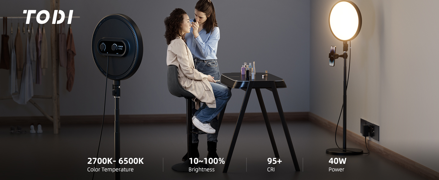 ring light with stand and phone holder