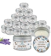 Nlicrst 24Pcs Cowboy Baby Shower Party Candles, Lavender Scented Candles for Western Theme Baby S...