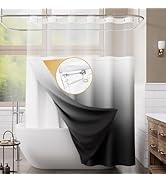 AmazerBath Shower Curtain and Liner Set, Heavy Duty Fabric Shower Curtain with Liner Double Zippe...
