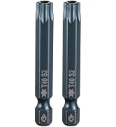 HARFINGTON 2pcs T40 Torx Screwdriver Bit 1/4" Hex Shank 2" Long S2 Steel Magnetic 6 Point Screw D...