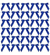 AIMUDI Royal Blue Satin Ribbon Twist Tie Bows 2.5" Pretied Blue Bows for Christmas Tree Hanukkah ...