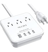 Cruise Essentials,6 Ft Power Strip with 3 Outlets and 4 USB Ports(1 USB C), Non Surge Protector f...
