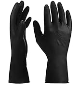 ThxToms Hair Dye Gloves, Reusable Professional Hair Color Rubber Gloves for Home and Salon Black(...