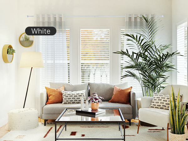 white curtain rods