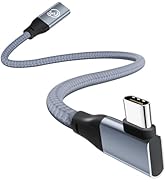JavicTech USB C Extension Cable Right Angle 0.3M/1FT, 90 Degree USB-C 3.2 Female to Male Cable 20...