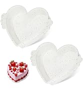 AOTASO 10 Inch Heart Shaped Cake Pans with Metal Reinforced Frame Silicone Heart Cake Pans Nonsti...