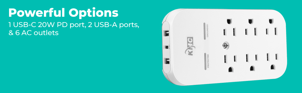 KMC Surge Tap 6 PD has Powerful Options with faster phone charging - 30633