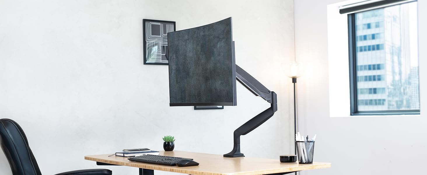 Pneumatic Single Monitor Desk Mount