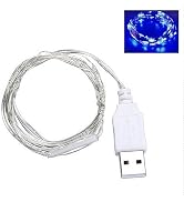 9-Foot String Lights with 30 LEDs, USB/Button Battery Powered, Silver Wire Strings Wedding Partie...