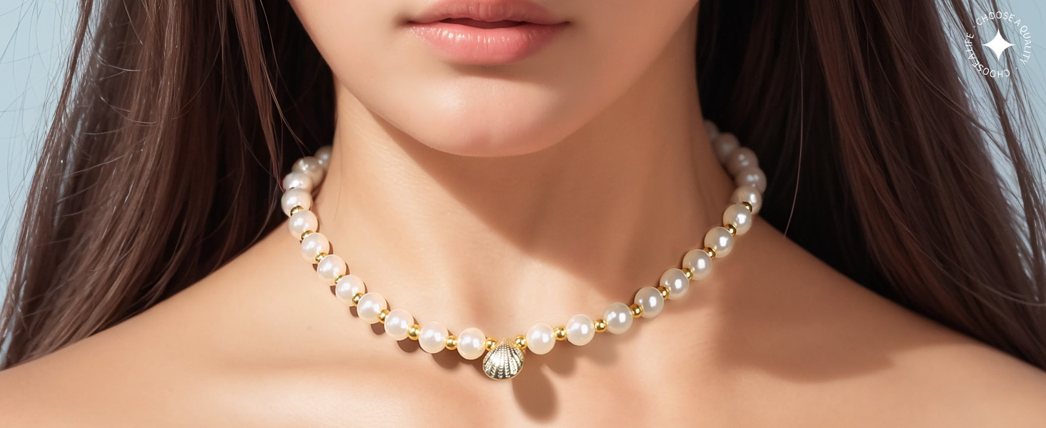 NECKLACE MIXED BY PEARL BEADS & GOLD BEADS