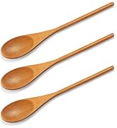 MORGLES 3Pcs Wooden Spoons for Cooking, 12 Inches Long Handle Mixing Spoons, Natural Wood Kitchen...