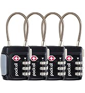 pack all TSA Approved Cable Luggage Locks, 3 Digit Combination Padlocks, Travel Lock for Suitcase...