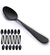Matte Black Dessert Spoon, Seeshine 6.8-inch Stainless Steel Black Teaspoon, Suitable for Family,...