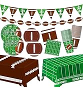 Football Party Decorations Football Party Supplies Kit Serve 24 Plates Napkins Cups Banner Tablec...