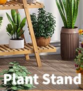 Furshus Bamboo Plant Stand - Indoor/Outdoor 3 Tier Plant Ladder, 8 Potted Flower Holder, Natural