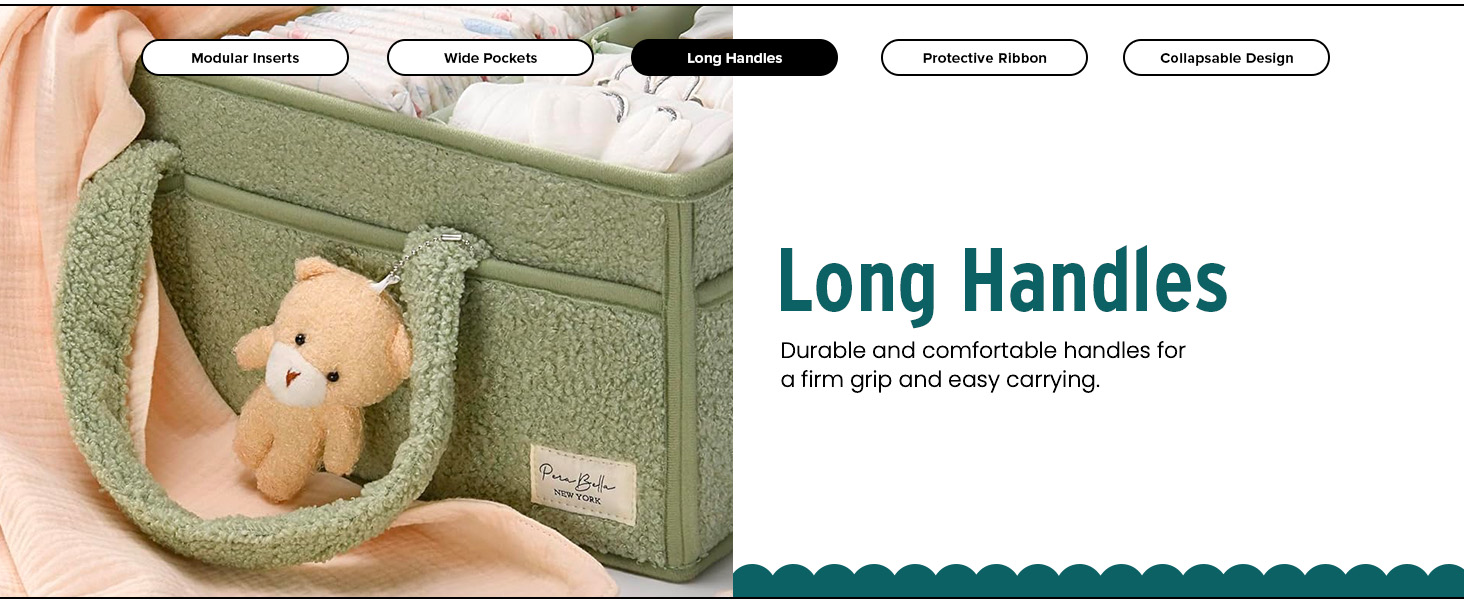 PeraBella Baby Diaper Caddy Organizer for Changing Table, Baby Storage Basket for Diapers