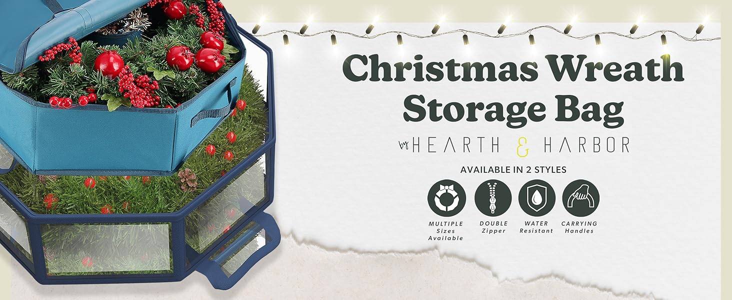 HH christmas wreath storage features