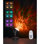 Joyzy Plug-in Dynamic Ocean Wave Table Lamp with Remote Water Ripple Night Light Projector for Ro...