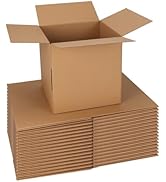 CRUGLA 10x10x10 White Shipping Boxes Set of 15, Corrugated Cardboard Boxes for Small Business Shi...