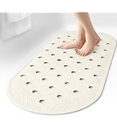 SelfSuite Rubber Bathtub Mat Shower Mat Non-Slip, 31x14 Inch, Bath Tub Floor Mat with Suction Cup...
