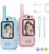 Video Walkie Talkies for Kids, Dual Camera 2-Pack Rechargeable Video Intercom,1600 Ft Range 2 Way...