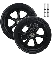 LDXDRU 2Pcs 8 Inch Walker Wheels Replacement, Wheelchair Front Wheels with 2 Axles, Rubber Rollat...