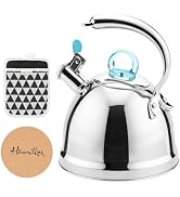 Harriet Whistling Tea Kettle for Stove Top, 2.5 QT Food-Grade Steel Teapot | Tea Pot for Stove wi...