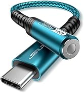 USB Type C to 3.5mm Female Headphone Jack Adapter, JSAUX USB C to Aux Audio Dongle Cable Cord Com...