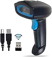 2D QR Barcode Scanner Wireless, Handheld Wired 1D Bar Code Reader USB Support Screen Scan, Automa...