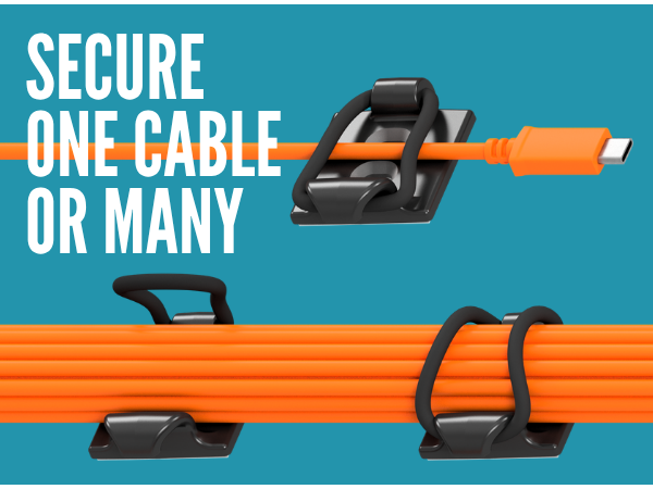 Graphic showing one and many cables secured.
