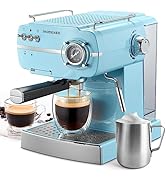 Ihomekee Espresso Machine, Retro Style Espresso Coffee Maker with Fast Heating Automatic, Latte &...