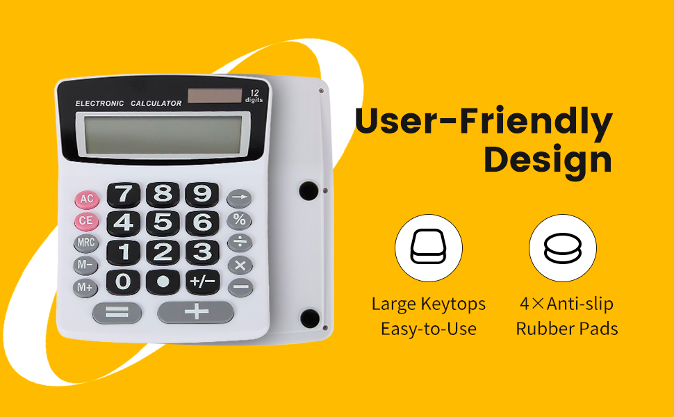 umbo 12 Digit with Solar Power, Large LCD Display - Desktop Calculator