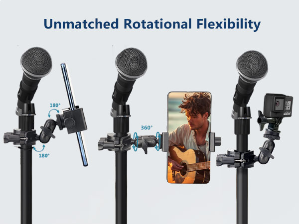 Mic Stand Phone Holder, Phone Holder Mount for Microphone Stand