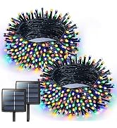 JMEXSUSS 2 Pack Solar Christmas Lights Outdoor Waterproof, Total 400LED 151FT Solar String Lights...