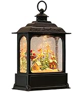 Eldnacele Musical Snow Globe Lantern with Timer, Lighted USB/Battery Operated Swirling Singing Wa...