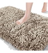 Yimobra Bath Rug Mat 31.5 x 19.8, Soft and Absorbent Water Non Slip Chenille Bathroom Rug, Machin...