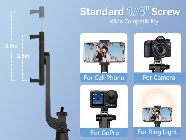 Standard 1/4" Screw Wide Compatibility
