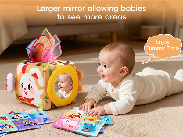 sensory tissue box baby toy