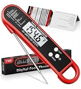 Digital Meat Thermometer for Cooking and Grilling - Instant Read Food Thermometer with IP67 Water...