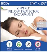body size zippered waterproof pillow protectors encasement 1 pack 20x54