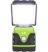 LE LED Camping Lantern, Battery Powered LED with 1000LM, 4 Light Modes, Waterproof Tent Light, Pe...