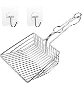 Qualiall All Metal Litter Scoop, Solid Metal Sifter, Cat Litter Scoop Metal Jumbo, Cat Urine Scoo...