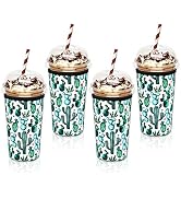 WIOR Ice Coffee Sleeve, 4 Pack Cup Insulator Sleeve for Cold Drinks Large Coffee Sleeves Reusable...
