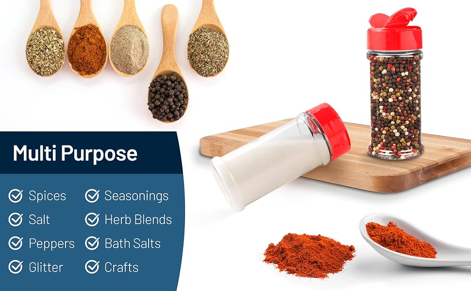 Spice Jars with salt and spices
