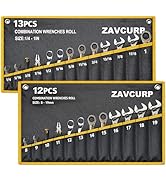 2PCS Wrench Roll Up Pouch, Wrench Organizer Roll Up, Tool Roll Up Bag, Heavy Duty Tool Pouch, Por...
