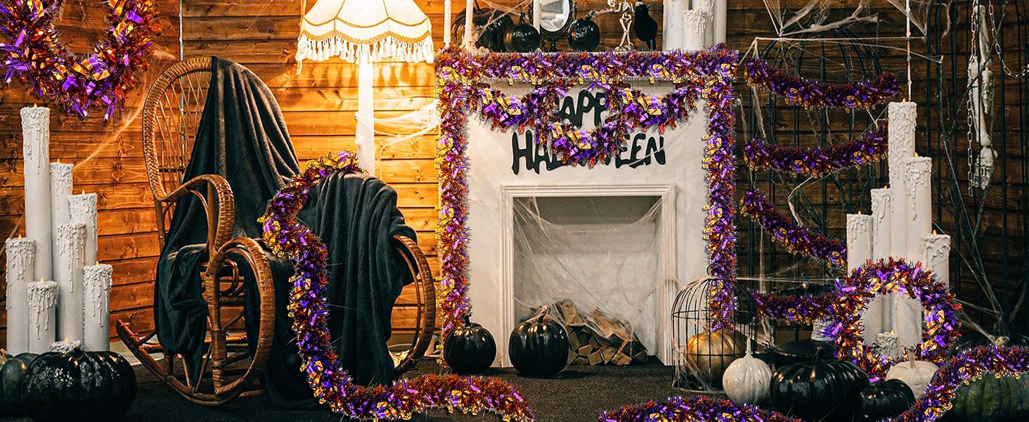 4 Strings Total 26.4 FT Halloween Tinsel Garlands