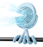 AMACOOL Portable Misting Stroller Fan, Rechargeable Mister Fan with Water Spray, 270°Pivoting, Fl...