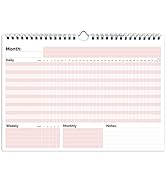 HADIGU Habit Tracker Calendar, (Undated 12 Month) with Spiral Bound and Hanger, A4 size (8.3"x11....
