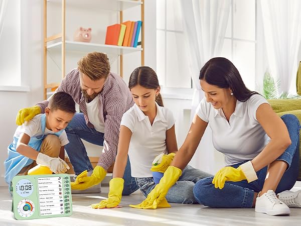 3 in 1 Visual Timer ADHD Tool Kids Adults Task Schedule Chore Planning Board Home green